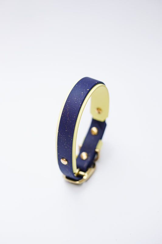 Paris collar // 30-36cm // navy & pastel yellow