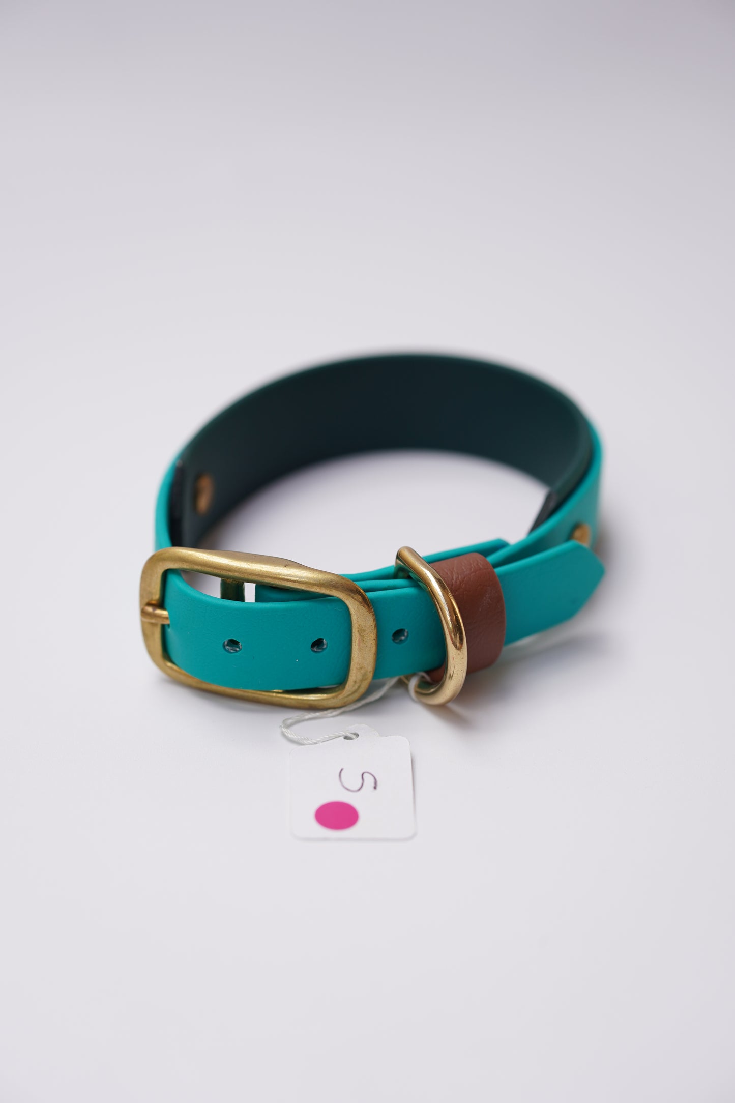 Paris collar (S & S/M) Teal & Dark green