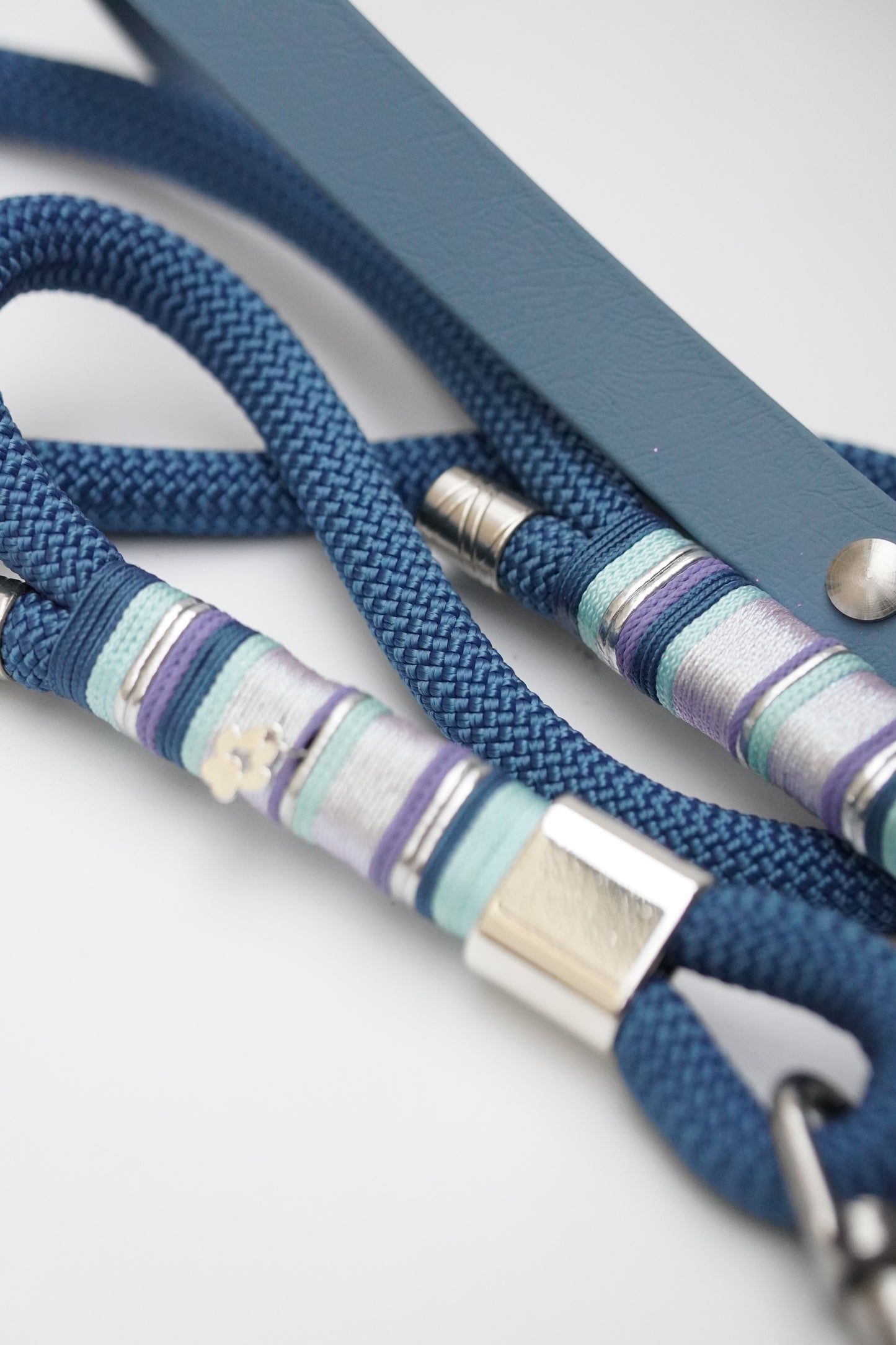 Petrol blue rope leash