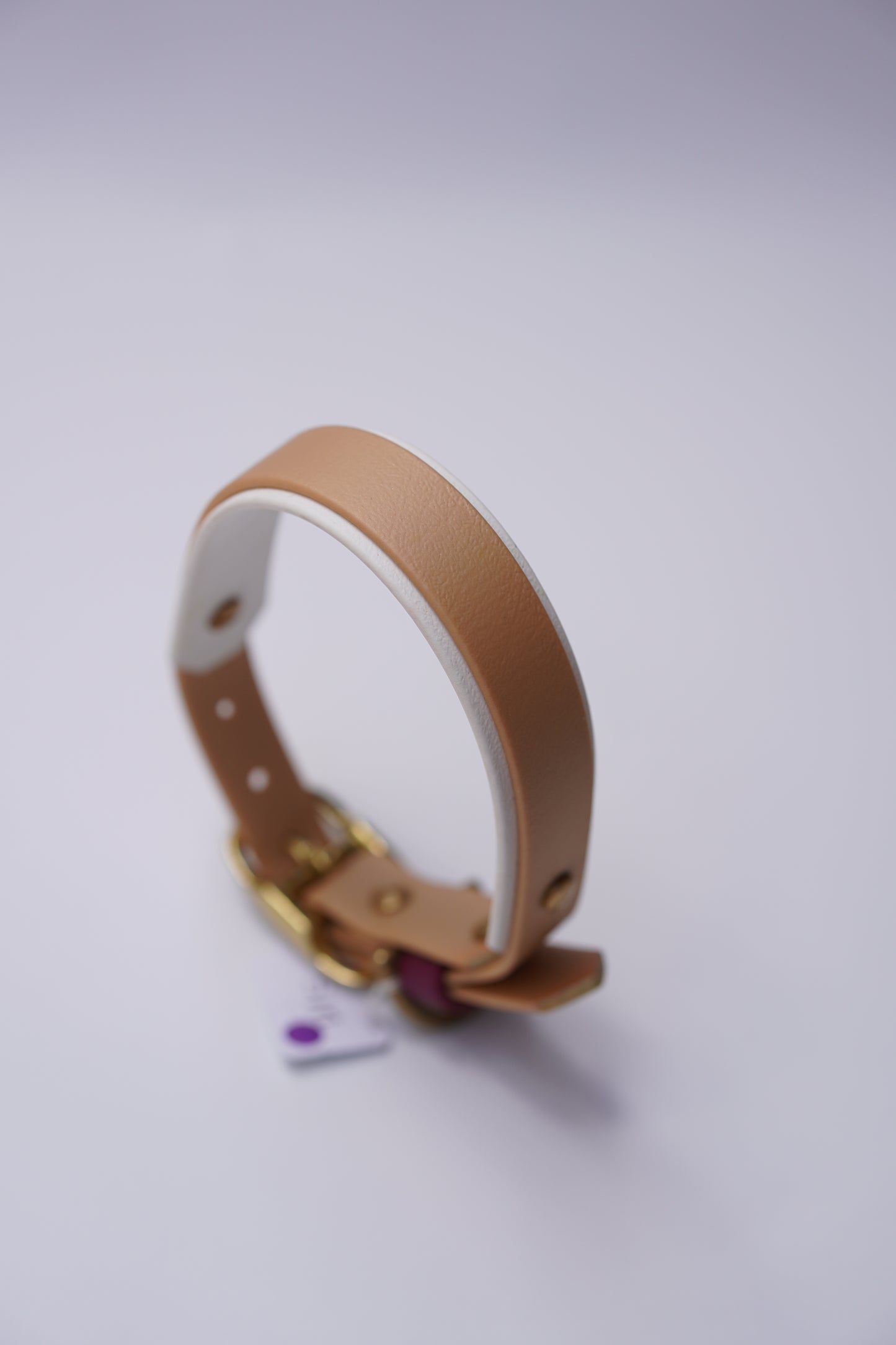 Paris collar (30-36cm) Champagne & white