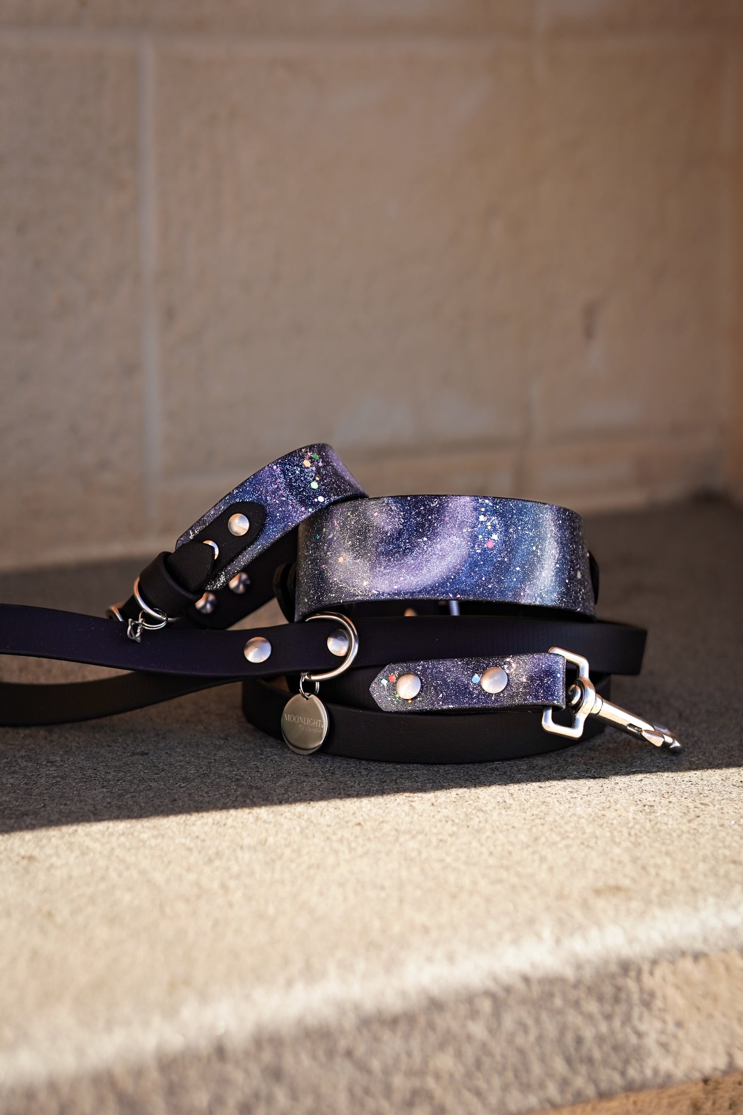Satin Stars collar (M) & leash Set