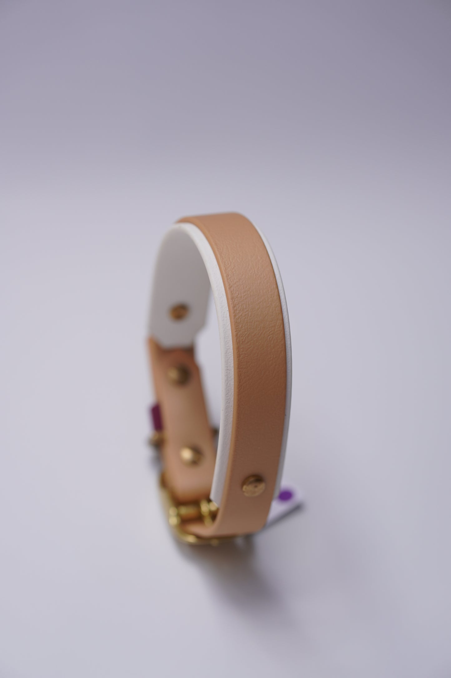 Paris collar (30-36cm) Champagne & white
