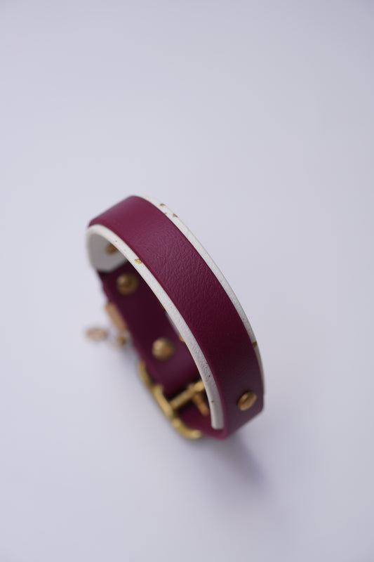 Paris collar (25-31cm) Wine & white