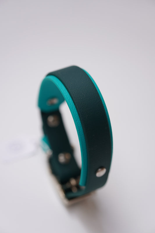Paris collar (25-31cm) Teal & Dark green