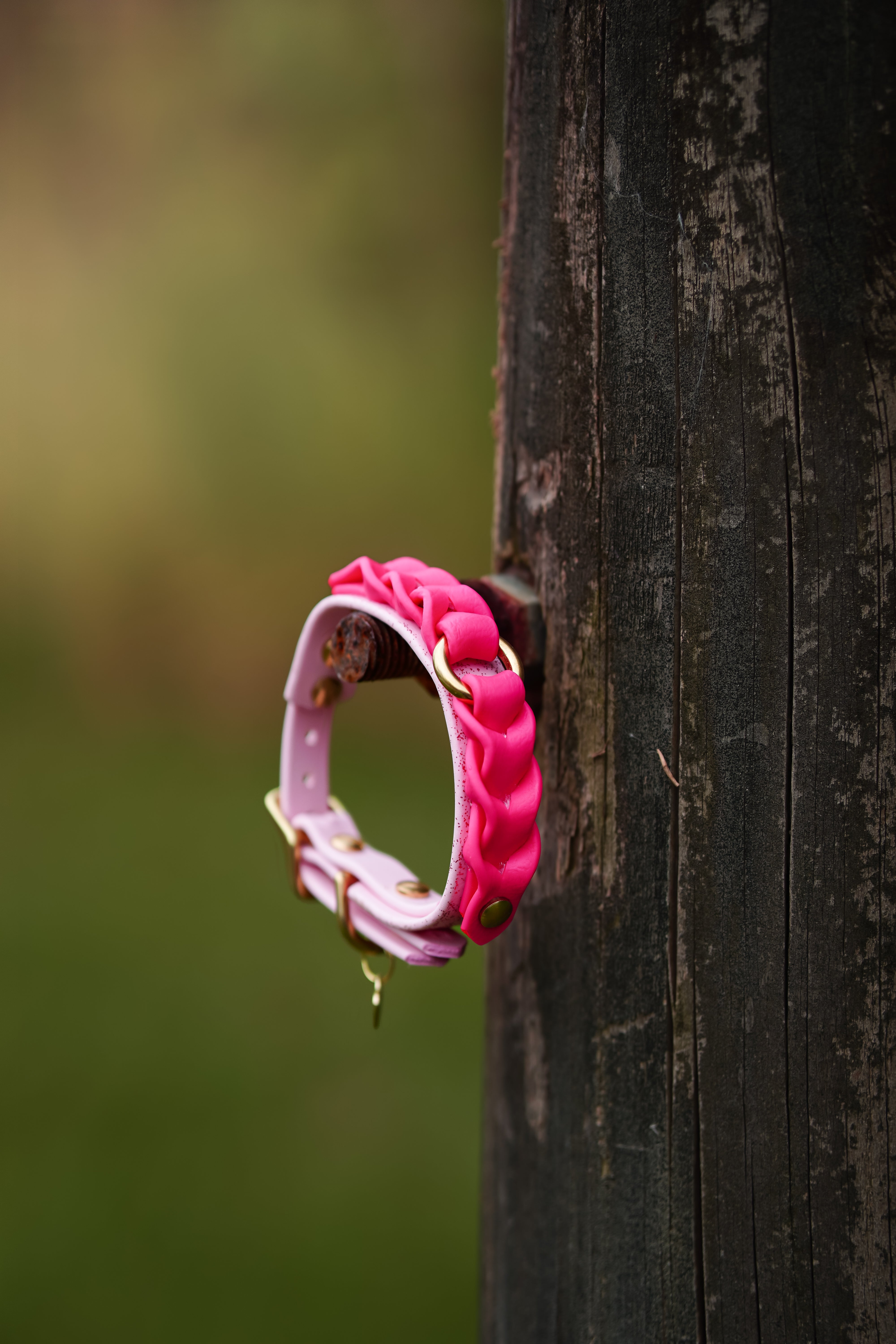 Pink braided collar (Toy & Small breeds)