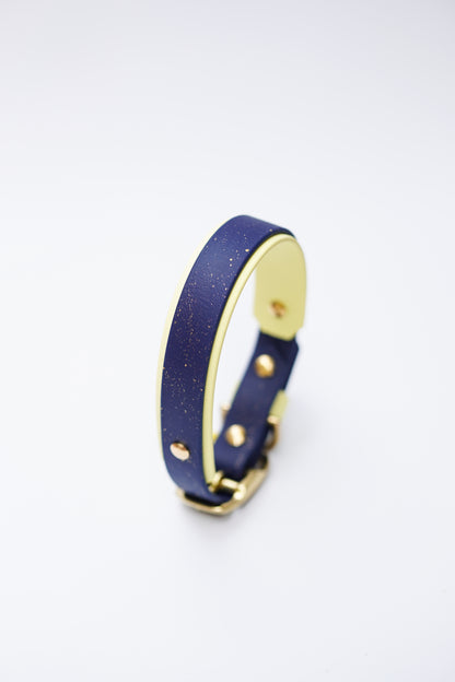 Paris collar // 30-36cm // navy & pastel yellow