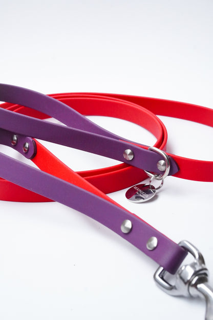 Biothane Leash 180cm - RED/GRAPE