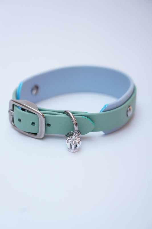 Paris collar (24-27cm) sage & pastel blue