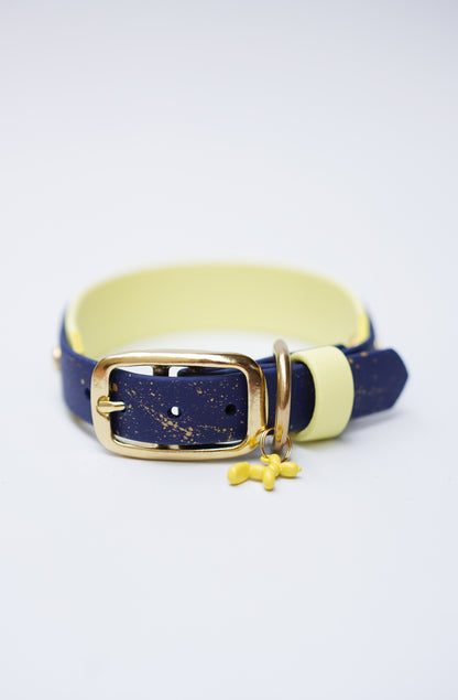 Paris collar // 30-36cm // navy & pastel yellow