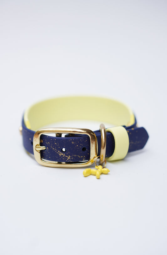 Paris collar // 30-36cm // navy & pastel yellow