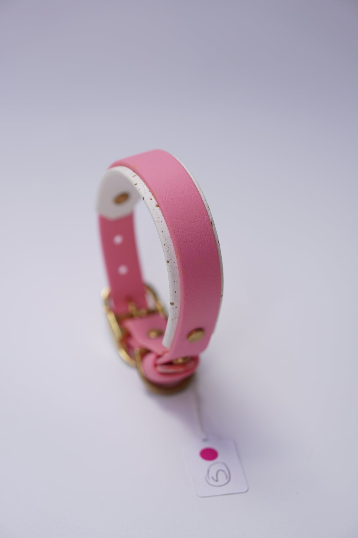 Paris collar (25-31cm) pastel pink & white
