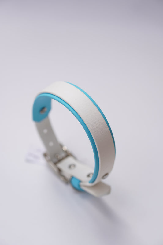 Paris collar (30-36cm) Skyan & white