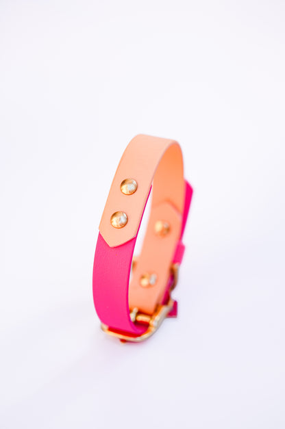 Flat collar/  25-32cm // Pink & Sable