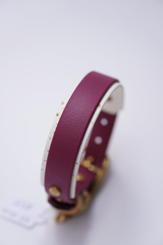 Paris collar (25-31cm) Wine & white