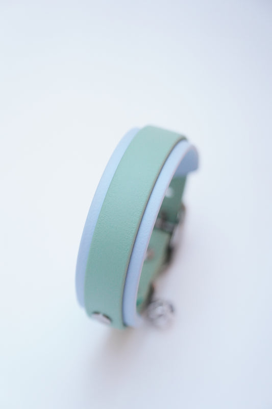 Paris collar (24-27cm) sage & pastel blue