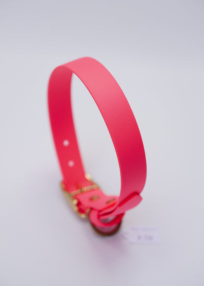 Neon pink biothane collar 25mm width (M/L)