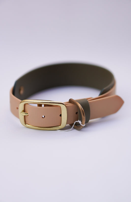 Paris collar (M) Olive & Champagne