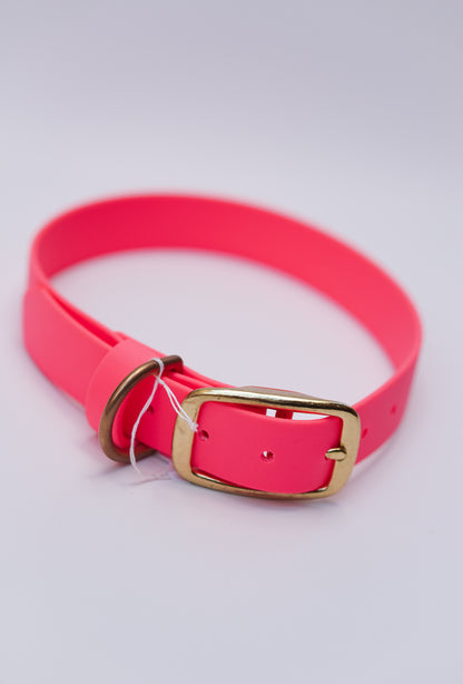 Neon pink biothane collar 25mm width (M/L)