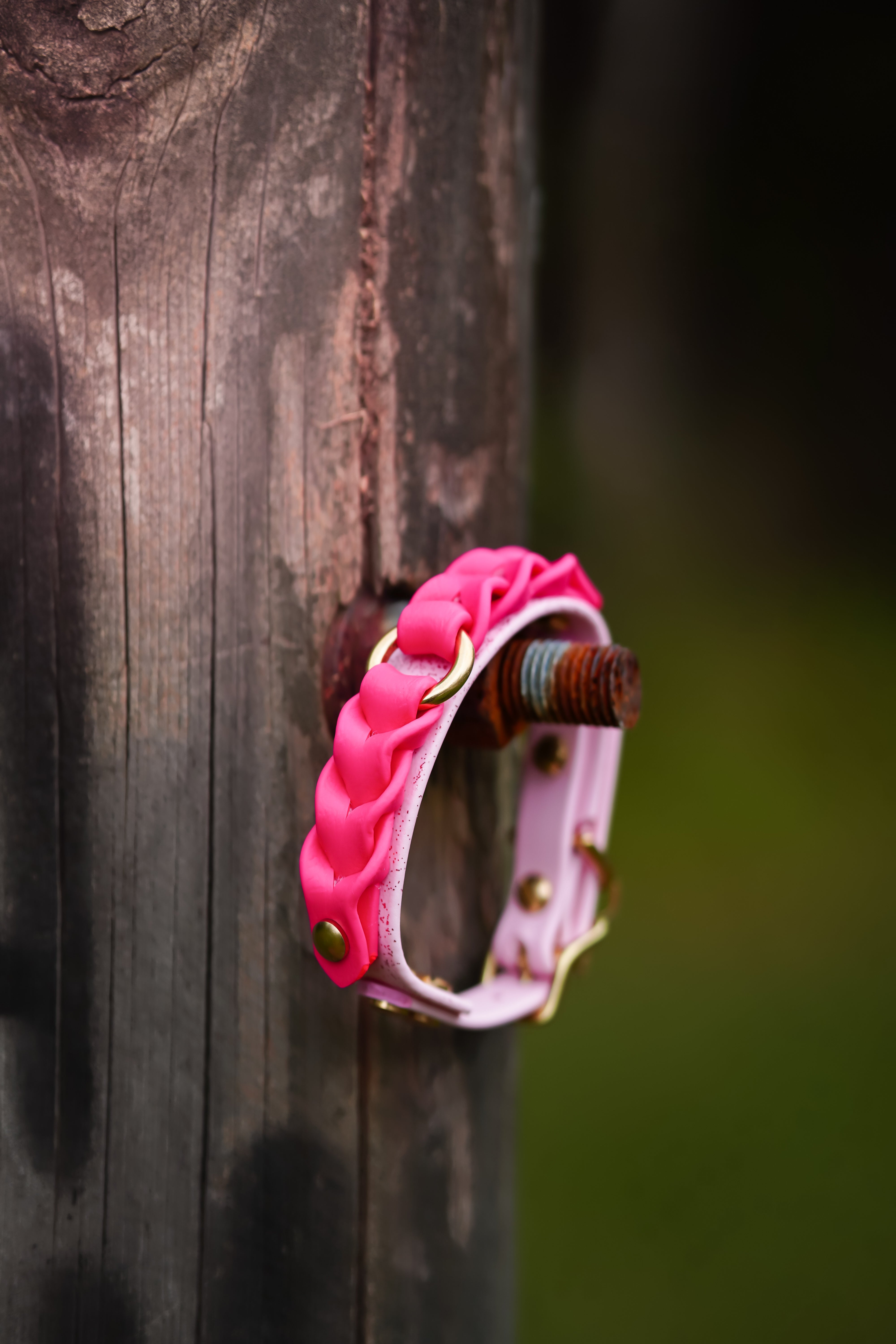 Pink braided collar (Toy & Small breeds)