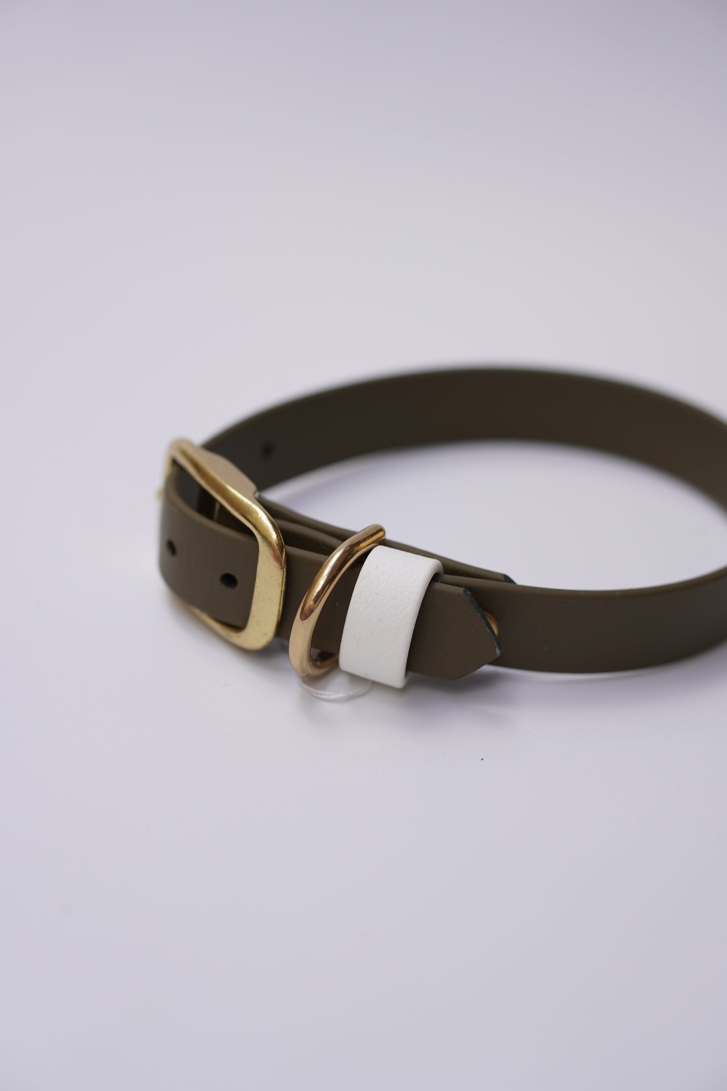 SD collar 20mm width (27-33cm) Olive & white